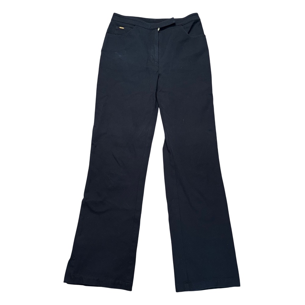 St. John Sport Essentials Pants Women 2 Black Excellent Straight Leg Cotton